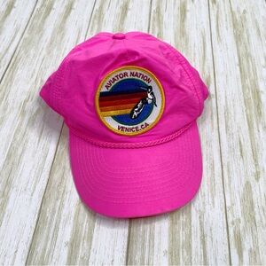 Aviator Nation Pink Cap with Rainbow Patch